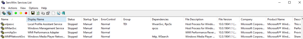 Manual windows anomaly detection: services