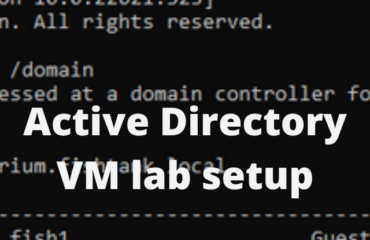 Active Directory lab VM setup